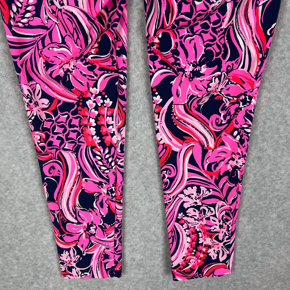 Lilly Pulitzer Low Tide Navy Pink Print Luxletic Corso Pant UPF 50+ Size 8 - Picture 7 of 13